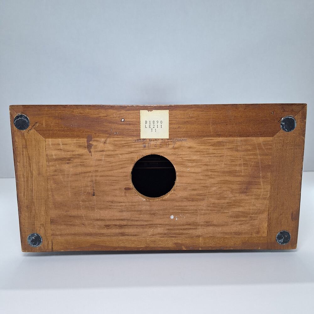 Vintage Bulova Tempus Fugit Brown Wooden Mantel Chime Clock - Tested & Working - Picture 8 of 16